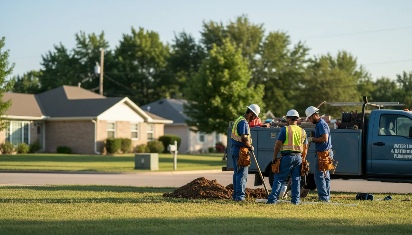 Residential water line and bathroom plumbing service in Montgomery, LA
